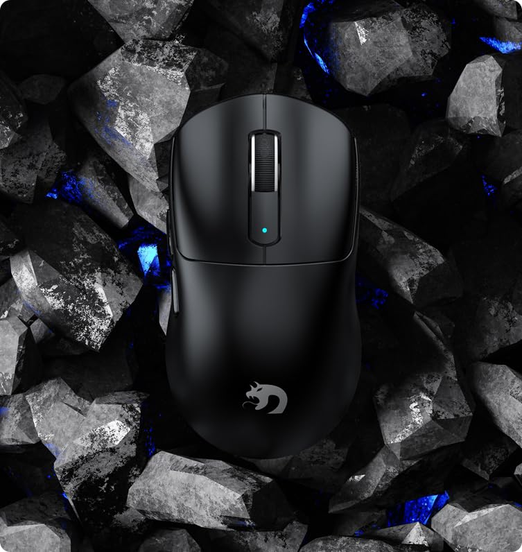 Беспроводная игровая мышь MAMBASNAKE M3 с оригинальным сенсором PAW3395PRO FSWQ Время работы 65 часов непрерывной работы Симметричная Совместима с для FPS-игр Прямой черный