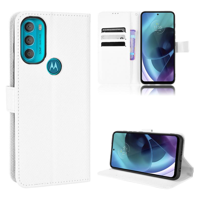 Магнитный кожаный раскладной чехол для телефона с ромбовидным зерном для Moto G22 G52 G200 G51 G41 G31 G71 G50 G60S G100 G30 G20 G10, чехол с держателем для карт, кошелек, чехол