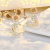 New Niche Design Full-diamond Moon Earrings High-end Light Luxury Gold Earrings