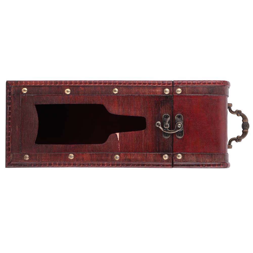 Vintage Single Red Wine Storage Box Portable Wooden Wine Package Gift Box W  Handle
