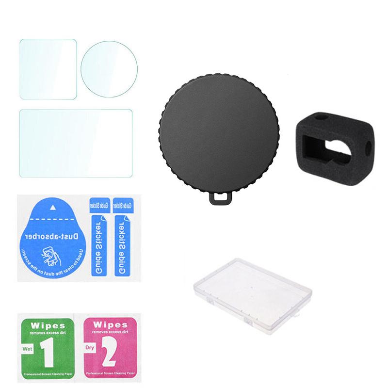 Мини-сумка для переноски + Защитный чехол от ветра + Защитный чехол для объектива + Защитная пленка из закаленного стекла 9H для аксессуаров для камеры DJI Osmo Action 4