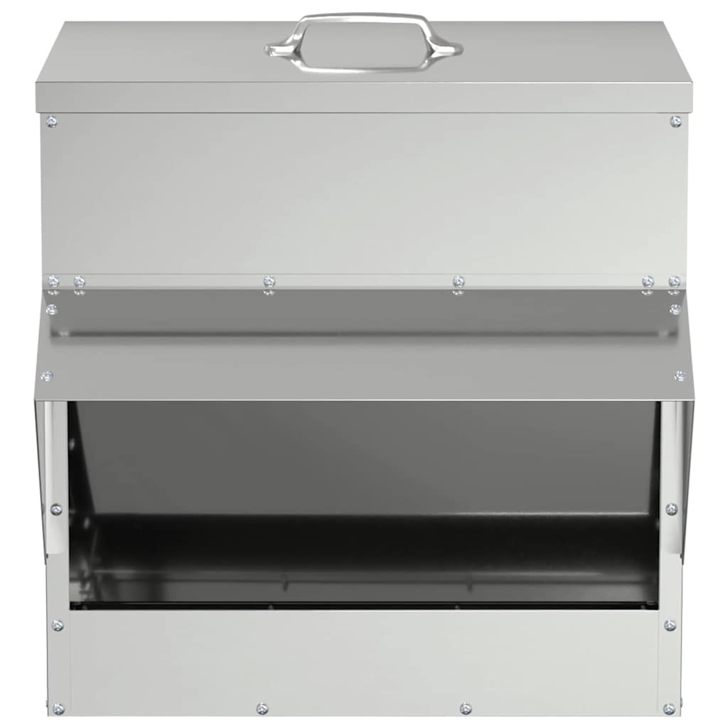 Chicken Feeder Silver 40.5 x 45 x 41 cm Galvanized Steel