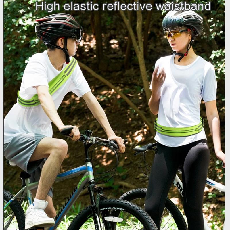 Светоотражающий светящийся пояс Будьте заметны и защищены во время ночных тренировок! Светоотражающий поясной ремень, карман для хранения, нарукавники