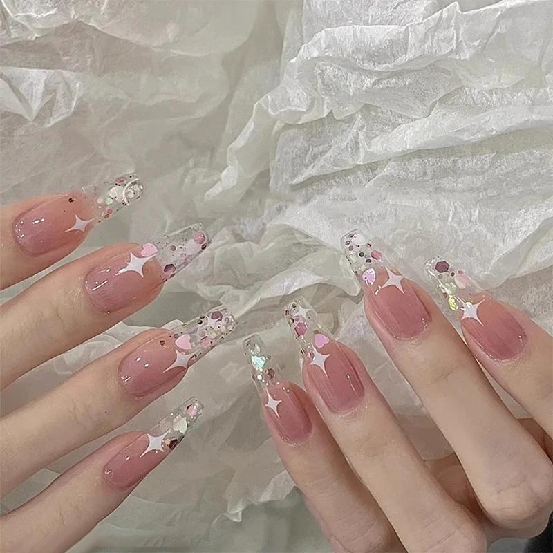 Блестящие пайетки смешанные 12 ячеек форма звезды сердца разноцветные пайетки для ногтей для сверкающего шейкерного нейл-арта хлопья пайетки маникюр