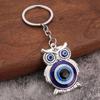 Environmentally Friendly Alloy Blue Eyed Owl Retro Accessory Pendant Keychain
