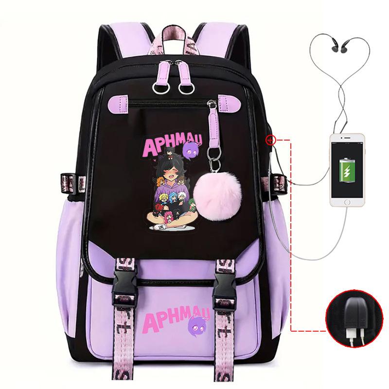 Harajuku Simple and Versatile Aphmau Junior High School Student School Bag Female Lightweight Large Capacity Middle School Student Backpack
