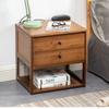 Bedside Table Solid Wood Simple Bedside Cabinet Living Room Removable Sofa Side Few Bedrooms Storage Drawer Small Locker Bamboo
