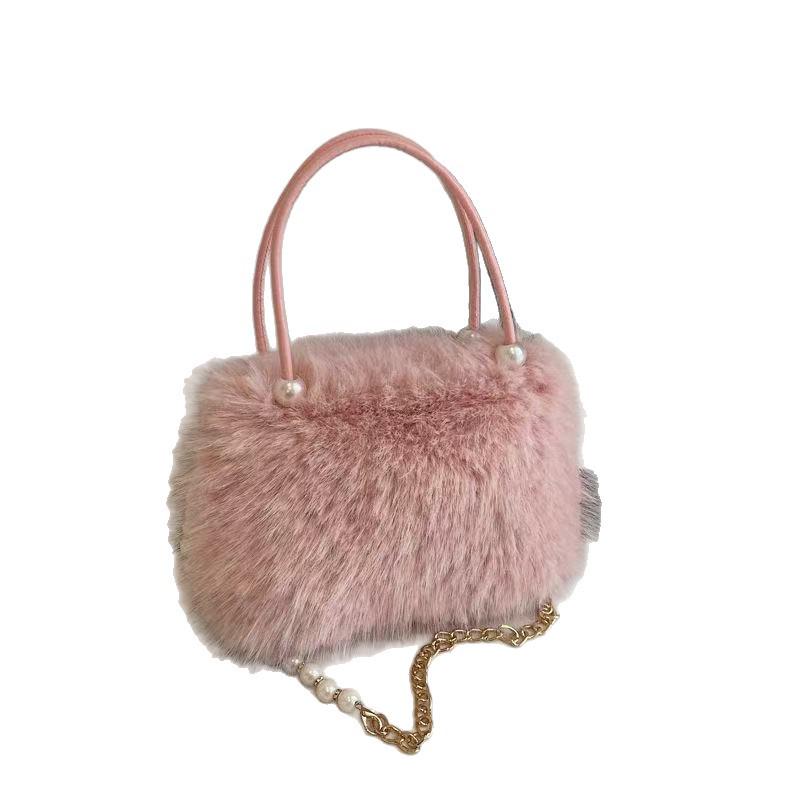 Жемчужная пушистая сумка - 2025 трендовая весенне-летняя женская сумка через плечо