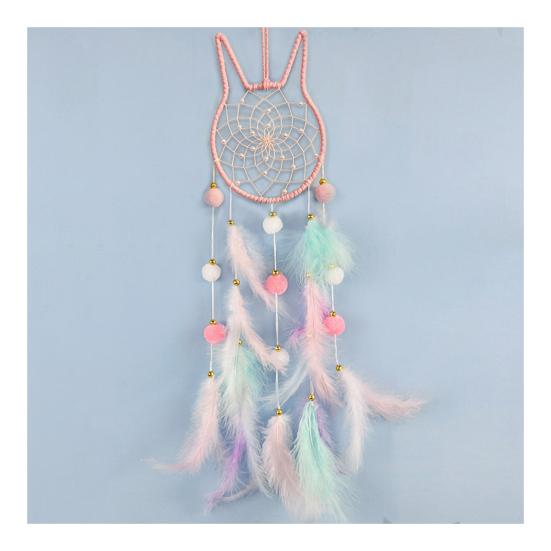 Красочные перья Ловец снов с полосой лампы Гостиная Спальня для Девочек Настенное искусство