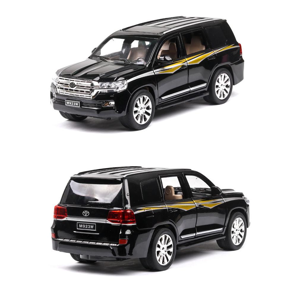 1/24 масштаб Land Cruiser, литая под давлением модель автомобиля, игрушечный автомобиль с откатным механизмом, звуком и светом для детей, коллекция подарков для мальчиков и девочек