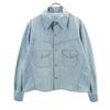 70s 80s Vintage Chambray Shirt Jacket Ice Blue Men's Used