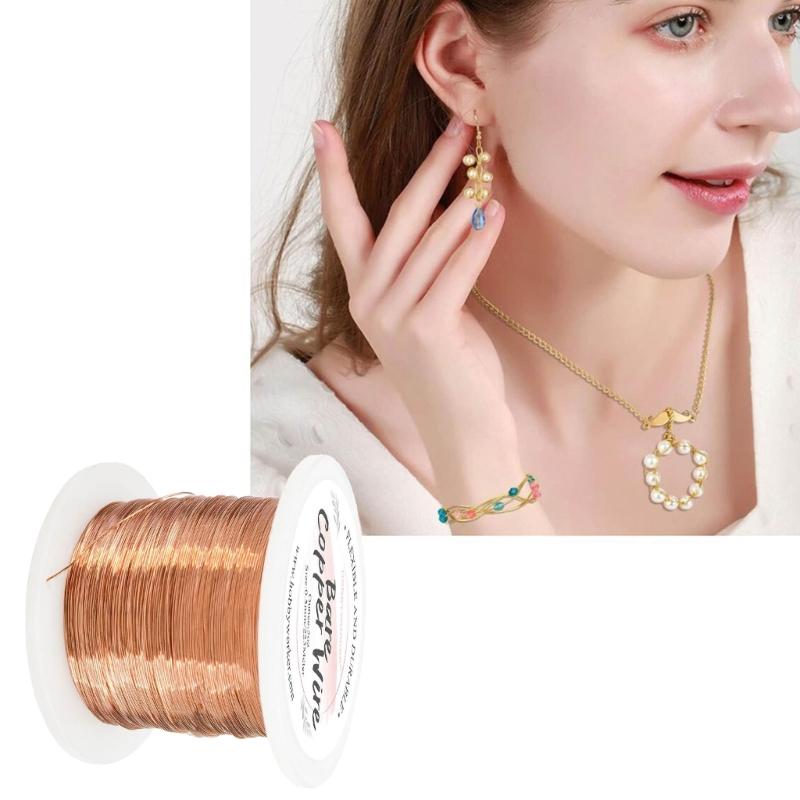 0.3mm Copper Wire Roll Colorfast Beading Wire Jewelry Cord for Crafts and Artist