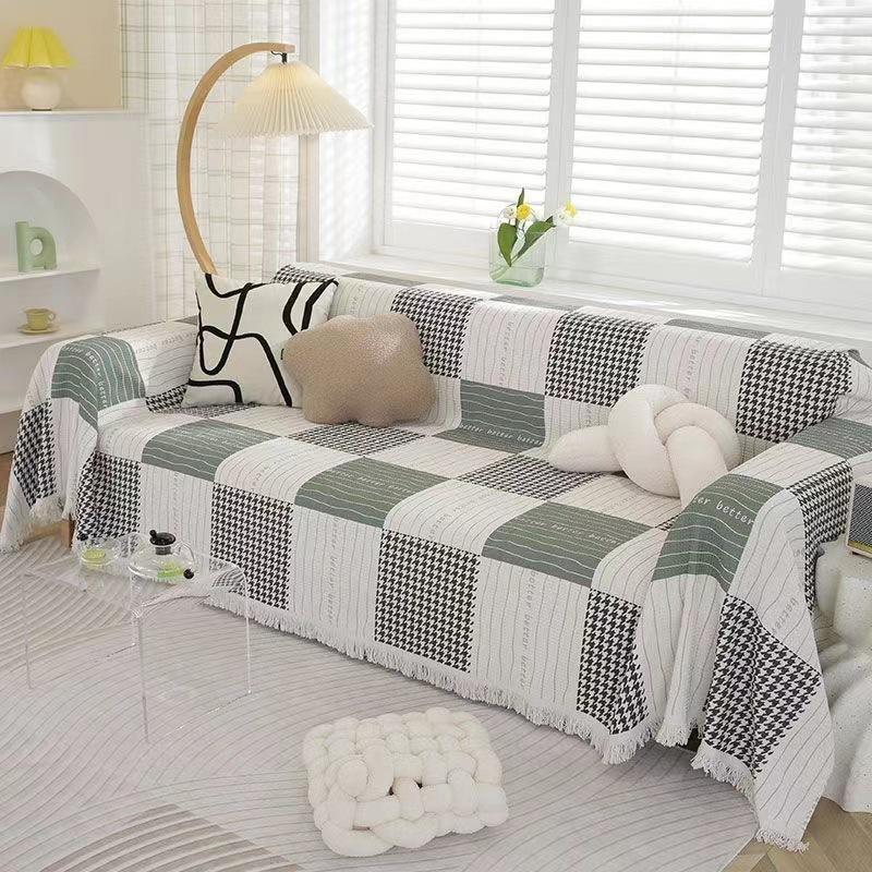 Универсальное одеяло для дивана в скандинавском стиле, нескользящий тканевый чехол, полностью покрытый чехол, диванная подушка, песочный, универсальный, можно стирать в машине, четыре сезона