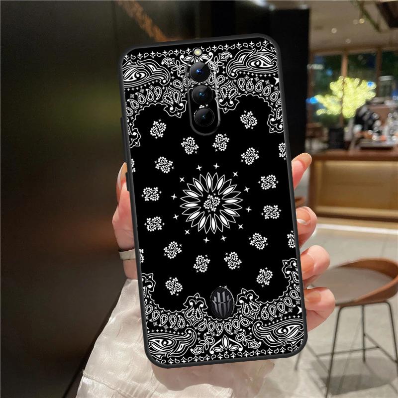 Черный чехол-бандана с узором пейсли для ZTE Nubia Red Magic 10S 9S 8S 10 9 8 11 Pro Plus 6 7 6S 7S Для RedMagic 10 Air Чехол