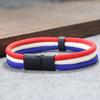 Handmade National Flag Color Rope Bracelet Men Women Color&Size Can Be Customized Grade A Thread Charm Braslet Cool Riding Joias