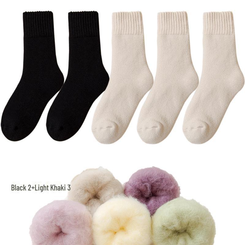 Женские флисовые носки Zhuji средней длины: Плотный, теплый бархат для осени/зимы — идеально подходит для сна и родов