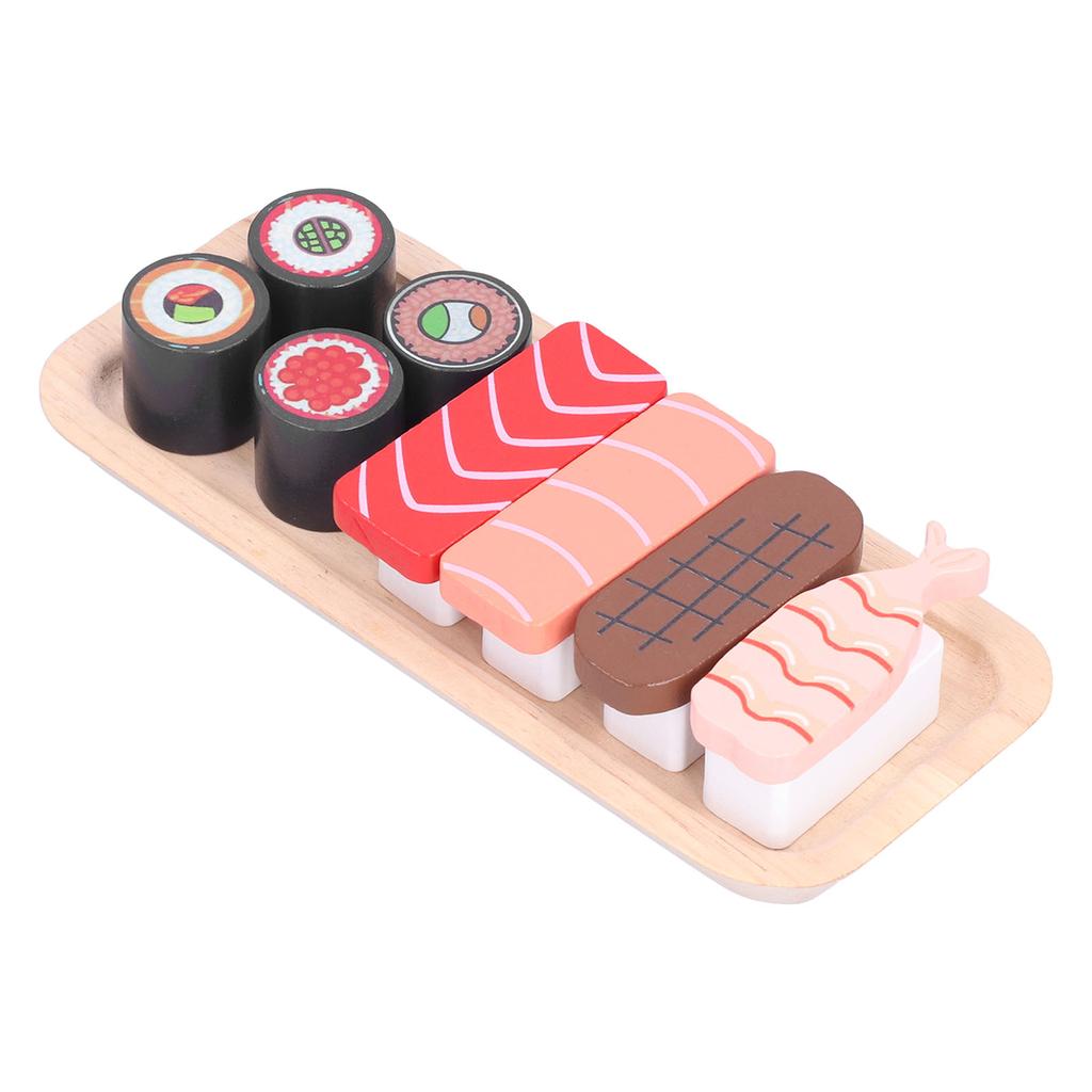 Wooden Sushi Restaurant Pretend Play Set Food Recognize Toy Children Kitchen Pretend Toy