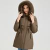 Fashion Winter Coat Female Long Parkas Hooded Faux Fur Collar Detachable Sleeves Loose Thick Warm Women's Jackets