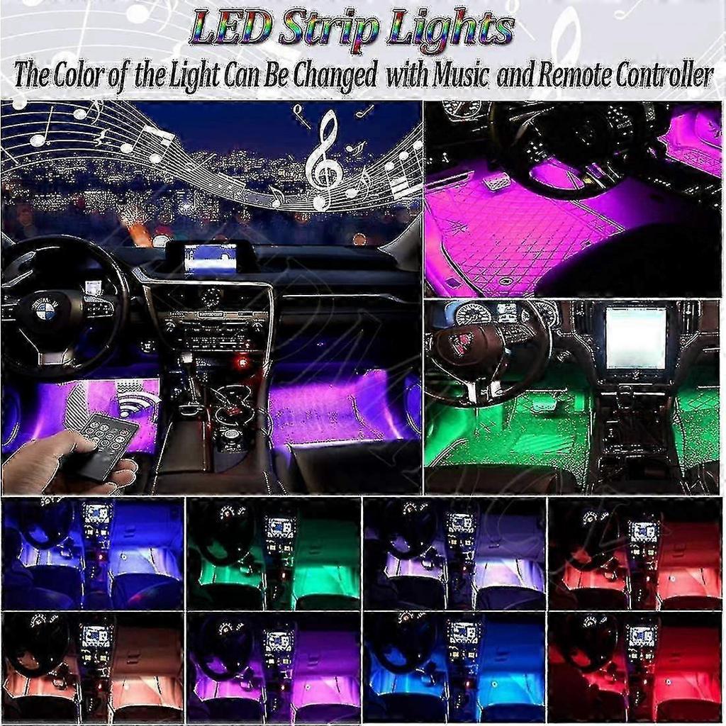 Car Led Strip Light For Cars, Car Interior Lights 12v Multicolor