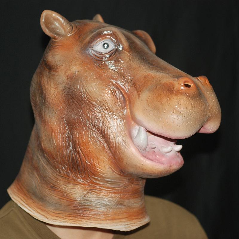 Маска головы гиппопотама, забавная маска для живой вечеринки