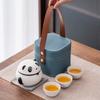 Creative Panda Travel Tea Set Portable Kuaike Ceramic Three Cups Cute Gift Box Company White-collar Business Gifts