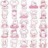 50PCS Kawaii Pink Rabbit Stickers Nostalgia Cute Creative Photocard Home Decoration Wall Sealing Gift Creative Cartoon Sticker