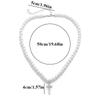 Retro Imitation Pearl Inlaid Rhinestone Cross Pendant Necklace For Men and Women Fashion Jewelry Daily Accessories