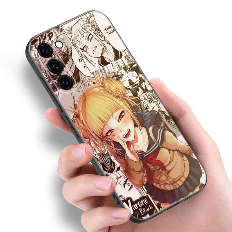 Anime Himiko Toga Black Silicone Phone Case For Samsung Galaxy S23 S21 S20 FE S24 S22 Ultra S10E S10 S9 S8 Plus
