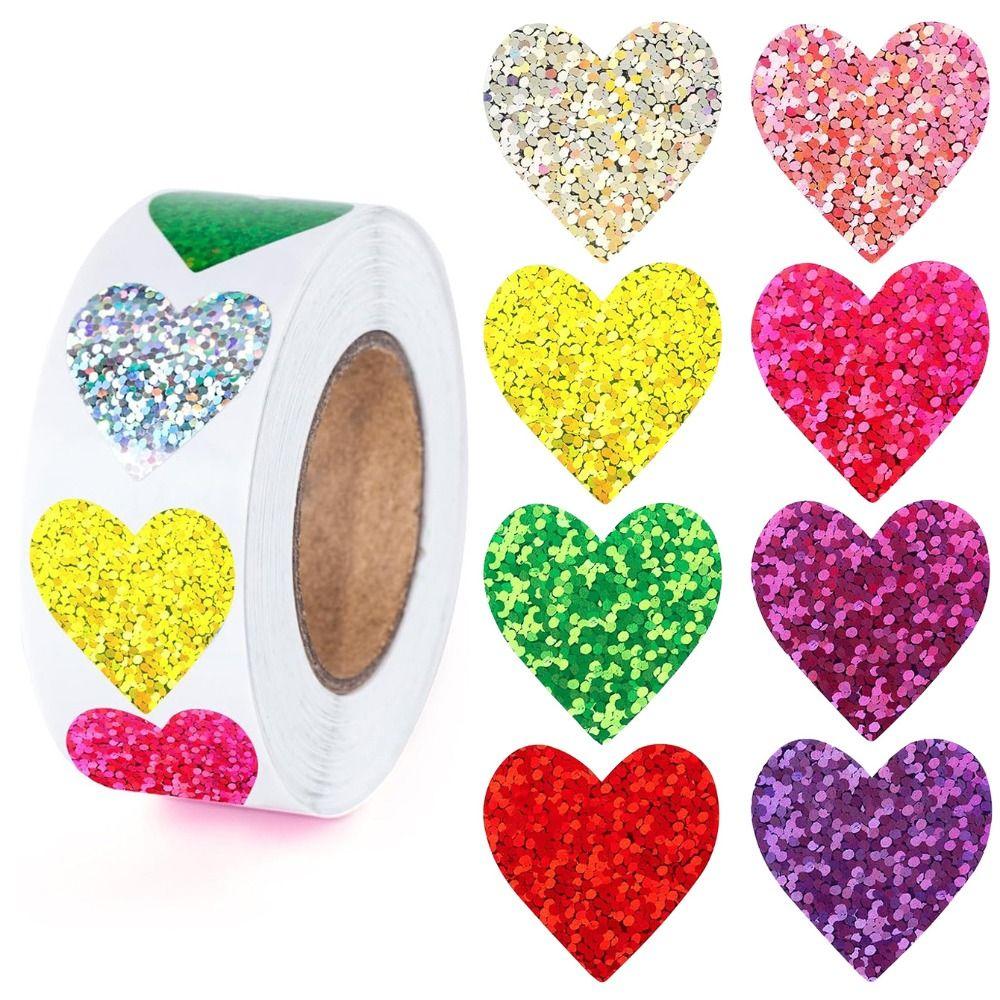 500pcs Sealing Stickers Love Heart Stickers Self-adhesive Exquisite Sealing Label Handmade Blank Reward Sticker Holiday