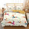  Комплект постельного белья из микрофибры с принтом «Олени и лес» (3 предмета), рождественский подарок, пододеяльник, наволочка.