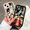 One Piece Luffy Square Ladder Silicone Phone Case for iPhone Samsung Galaxy Xiaomi Redmi POCO HUAWEI Honor Shockproof Protection Soft Cover Casing