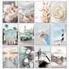 Lake Beach Landscape Diamond Painting Wall Art Bohemian Reed Flower Poster Mosaic Inlaid Diamond Embroidery DIY Home Decoration