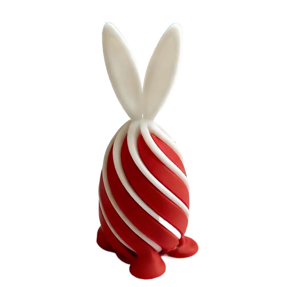 Spiral Cone 3D Printed Easter Bunny Decompression Easter Basket Stuffers Rotating Rabbit Egg Colorful Ornaments