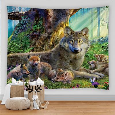 3D печать тигр, слон, волк, лиса, олень, гобелен, большой настенный психоделический гобелен, настенный гобелен в стиле бохо, Настенный декор