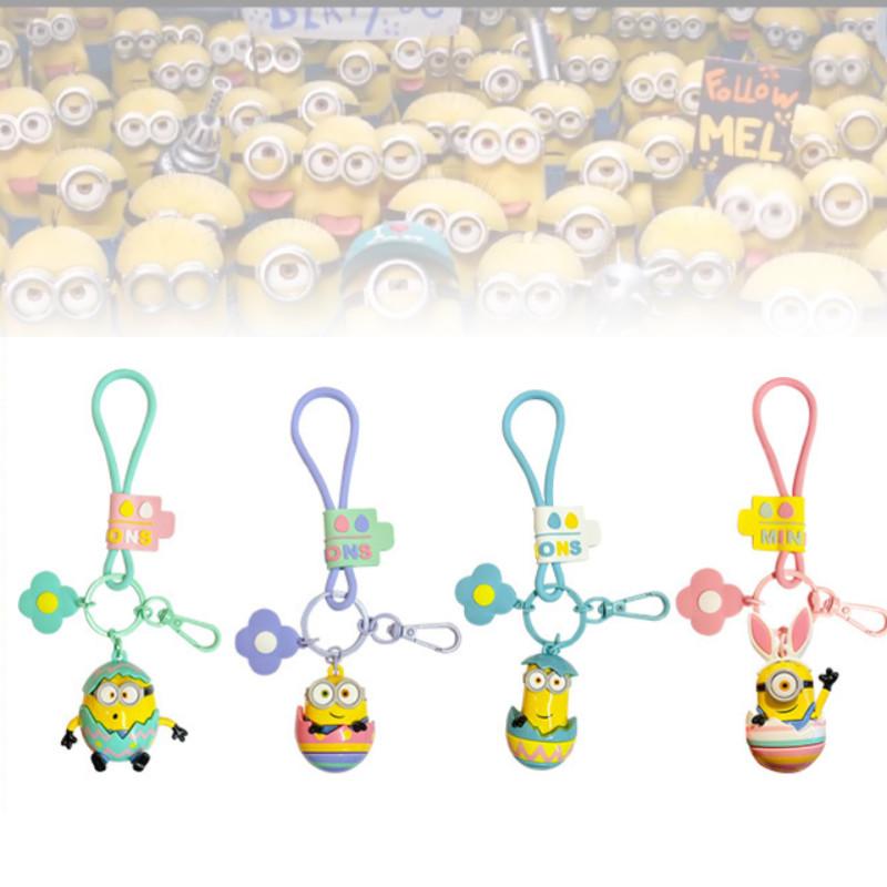 Очаровательный мультяшный брелок Миньон, силиконовый аксессуар для сумок и автомобилей