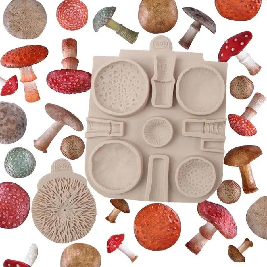 1 Pcs New Huge Mushroom Silicone Fondant Molds Wedding Cake Decorating Tools For Baking Chocolate Resin Molds(Color Random)