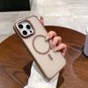 Матовый прозрачный чехол с металлическим кольцом для объектива для iPhone 16 15 14 Plus 13 12 11 Pro Max Stripe Magnetic Wireless Charger Cover