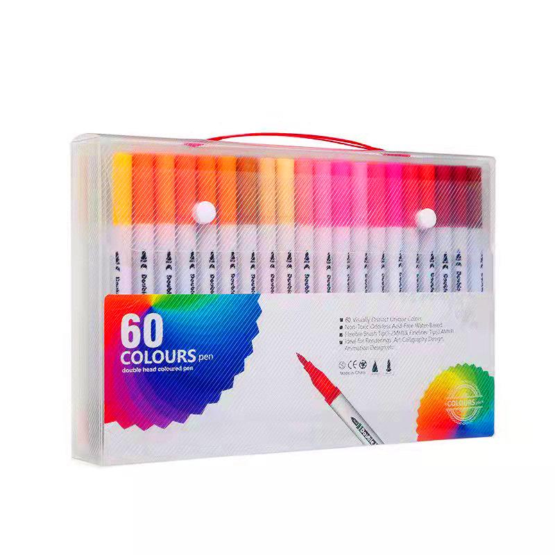 Детские двухсторонние мягкие акварельные ручки - Смываемые, кисти на водной основе