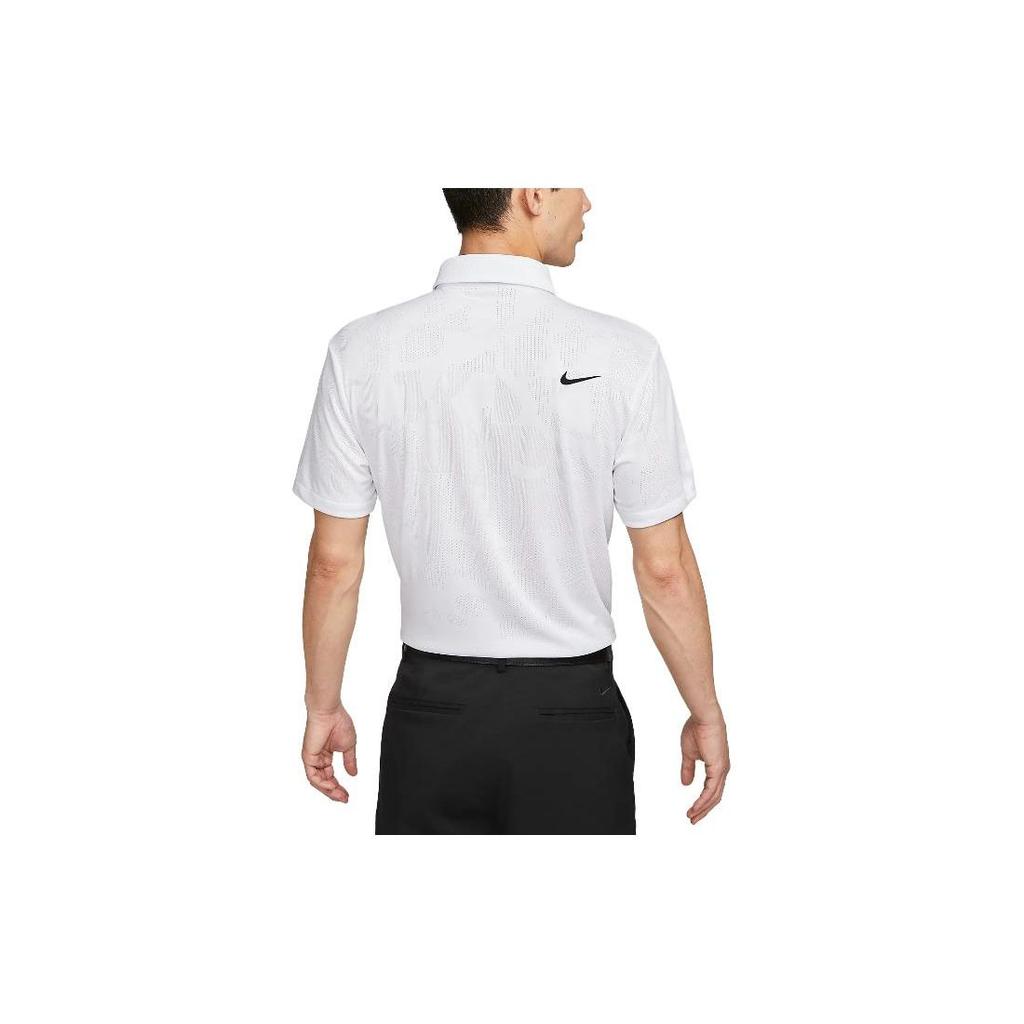 Nike Dri-FIT Solid Color Logo Short Sleeve Polo Shirt Men Tops White DR5304-100