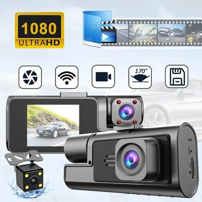 3-канальный автомобильный видеорегистратор HD 1080P с 3 объективами внутри автомобиля, видеорегистратор, трехсторонняя камера, видеорегистраторы, видеорегистратор, видеорегистратор, видеокамера