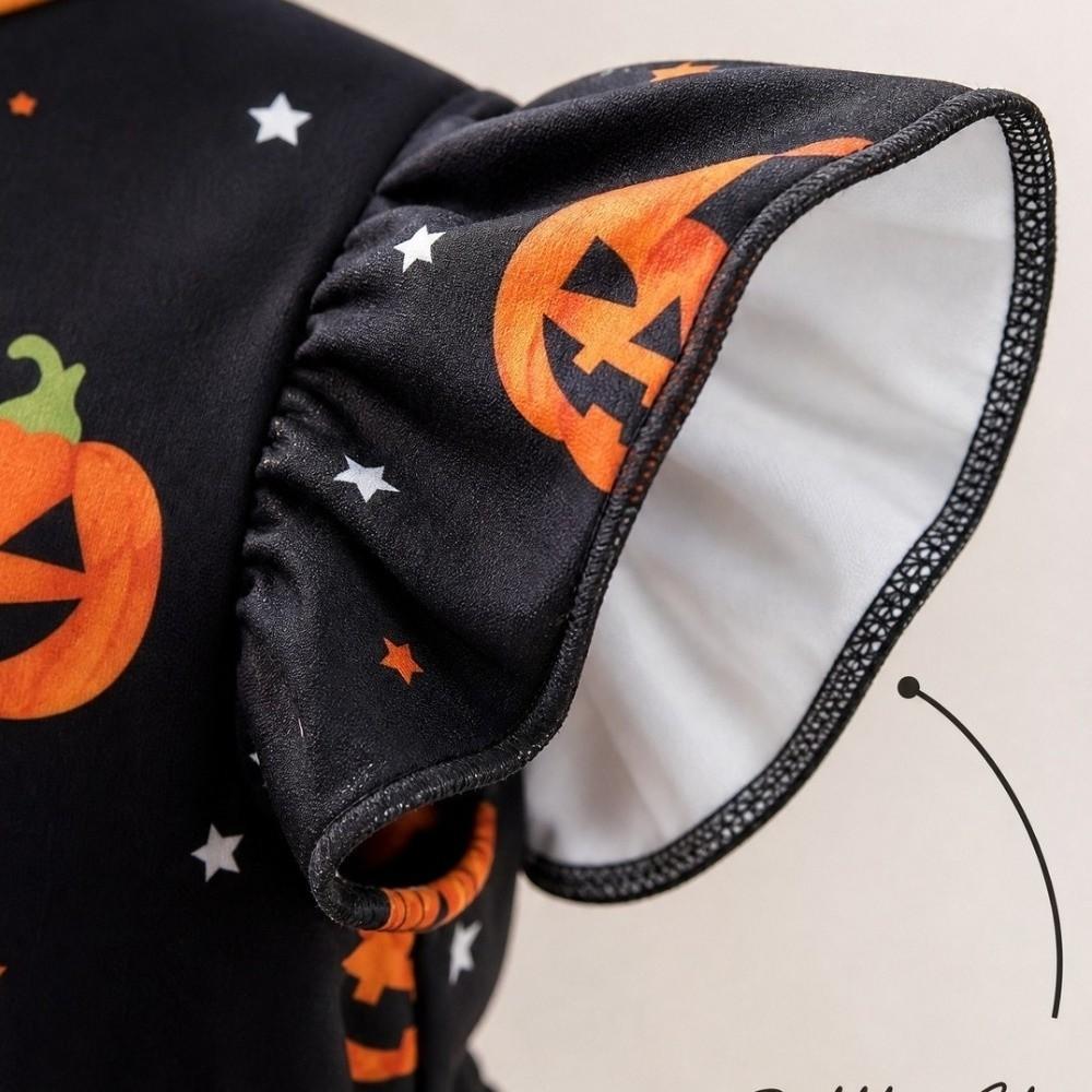 Comfortable Dog Shiny Dress Color-blocking Dog Pumpkin Print Dress Medium Breeds