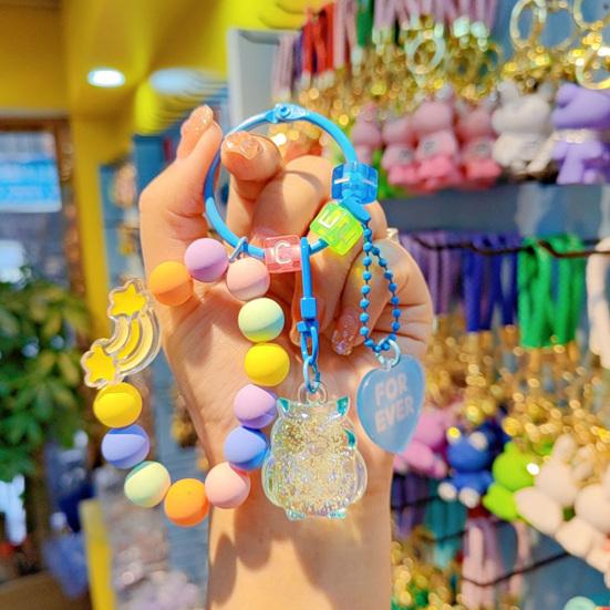 Браслет-ремешок на запястье для телефона с бусинами и подвеской-совушкой, брелок-цепочка против потери, шнурок для мобильного телефона, сумки, ключей