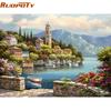 Frame Harbor Seascape Diy Painting By Numbers Kit Acrylic Paint On Canvas Handpainted For Home Wall Art Picture 40X50