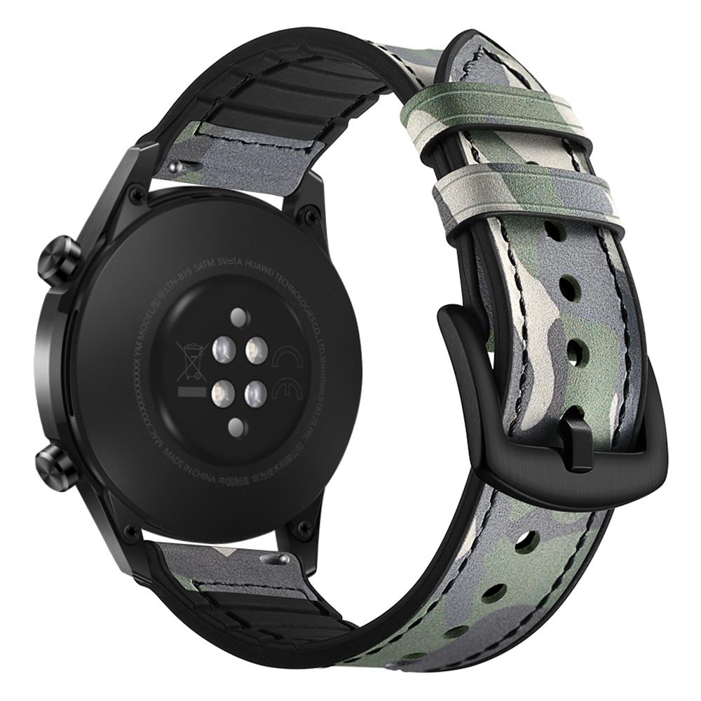 Genuine Leather Coated Silicone Smart Watch Strap [22mm width] for Huawei Watch GT2 46mm
