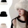 Плюшевая шапка для женщин на зиму, маленькое лицо, толстая и теплая шапка-рыбак, большой обхват головы, защита от холода, шляпа-ведро