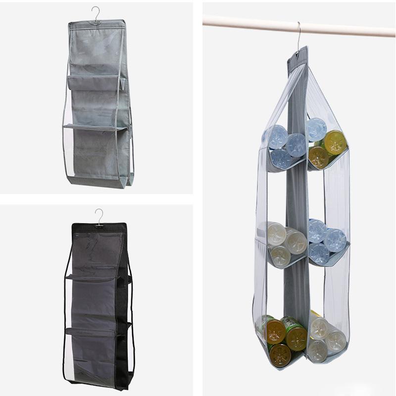 6 Pocket Artifact Bag Dust-proof Cover Handbag Storage with Hanger Pouch Storage Bag