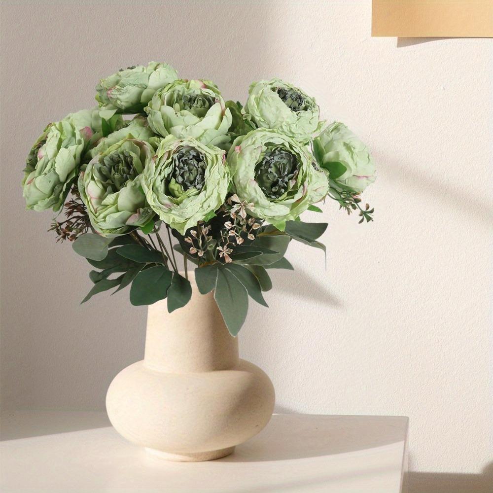 3 Bundles Silk PeoniesVintage Peonies Artificial Flowers Bouquets Fake Peonies Faux Peonies with Stems for Wedding Table Home Decor Bride