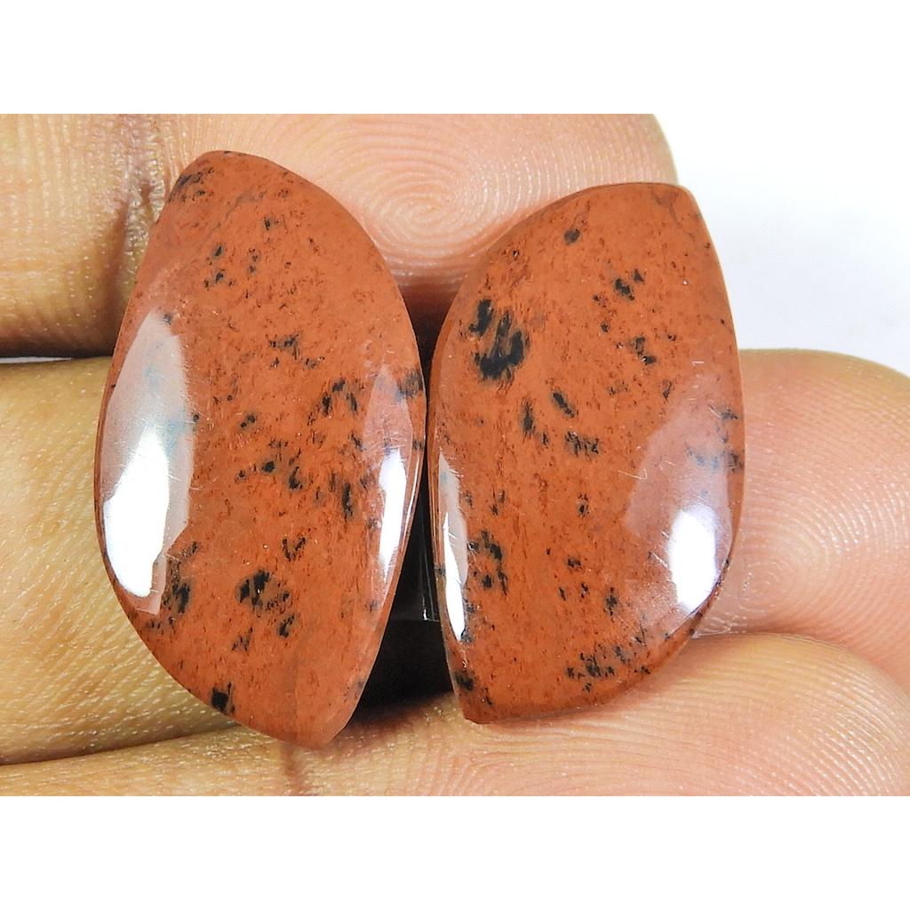 Натуральная яшма Маркони, пара, фантазийный кабошон, россыпью, драгоценный камень 11X23X03MM SK-303