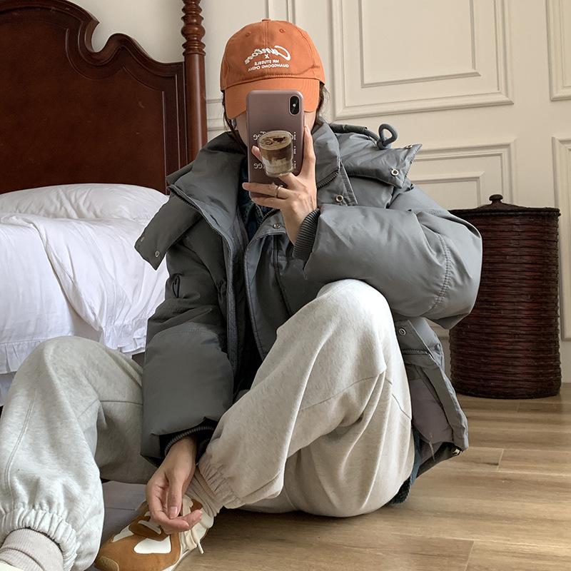 Теплое пальто с капюшоном для женщин, зимнее новое модное универсальное свободное хлопковое пальто для женщин, модное пальто для женщин