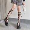 Gothic Lolita Sockings Mesh Lace Tube Socks JK Socks Thin Fishnet Stockings Bow Tie Hollow Calf Socks